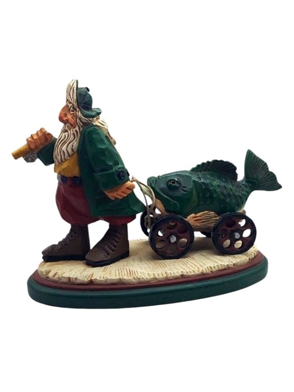 READ The Fisherman David Frykman Portfolio Fish on Wheels Resin Figurine DF1417